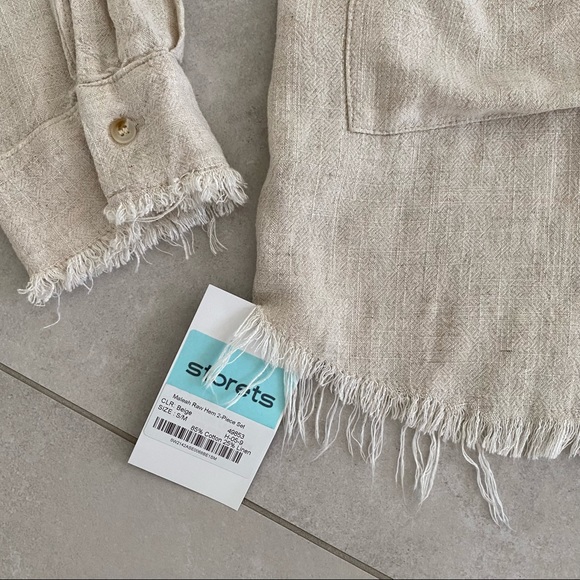 STORETS MALEAH RAW HEM LINEN SHIRT - Picture 5 of 11